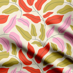 Bold leaf pattern Print Fabric