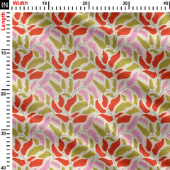 Bold leaf pattern Print Fabric