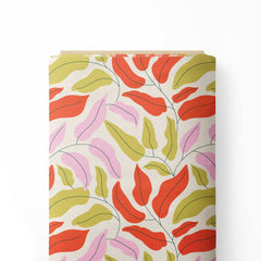 Bold leaf pattern Print Fabric