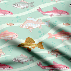 Fish Pattern Print Fabric