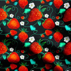 Strawberries Print Fabric