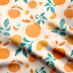 Tangerine fruit pattern Print Fabric