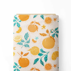 Tangerine fruit pattern Print Fabric