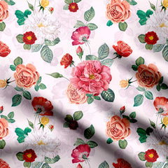 Vintage rose pattern Print Fabric