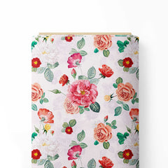 Vintage rose pattern Print Fabric