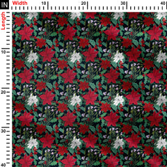 Christmas flora Print Fabric