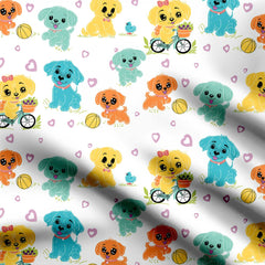 Little Puppy Cute Design Print Fabric