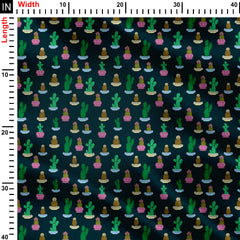 Cute Cacti Print Fabric