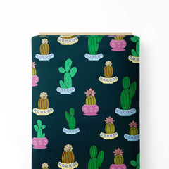 Cute Cacti Print Fabric