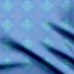 Blue shaded damask Print Fabric