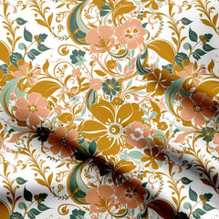 Sand Pale Floral Print Fabric