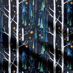 Night Christmas Print Fabric