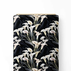 Black Lilly Print Fabric