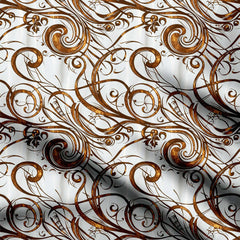 Golden Wave Design Print Fabric