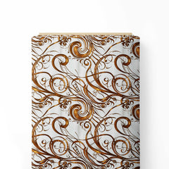 Golden Wave Design Print Fabric