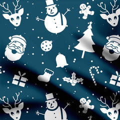 Christmas silhouette Print Fabric