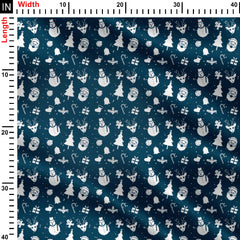 Christmas silhouette Print Fabric