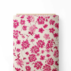 Pink Flowers Print Fabric