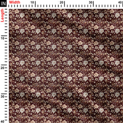 Chocolate Flowers Print Fabric