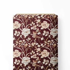 Chocolate Flowers Print Fabric