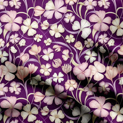 Purple Flowers Print Fabric