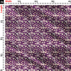 Purple Flowers Print Fabric