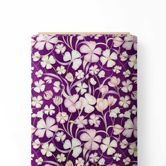 Purple Flowers Print Fabric