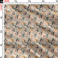 creamy ground new flower Print Fabric