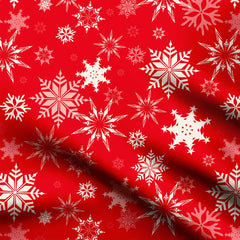 Snowflake Wonder Christmas Vibe Print Fabric