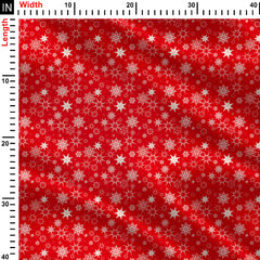 Snowflake Wonder Christmas Vibe Print Fabric