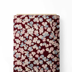 Maroon Abstract Floral Print Fabric