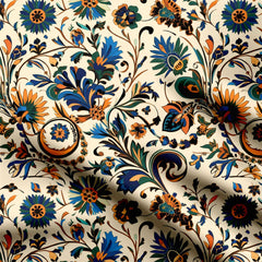 Pichwai Floral Print Fabric