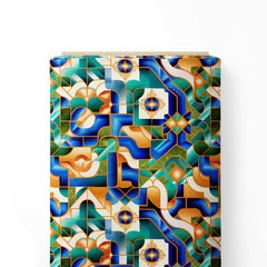 Blue Geometric Print Fabric