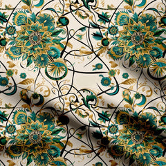 Kalamkari Clumsy Floral Print Fabric