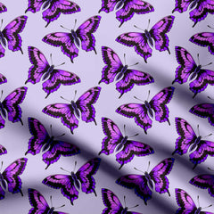 Purple Butterfly Print Fabric