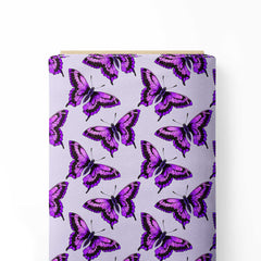 Purple Butterfly Print Fabric