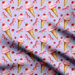 Ice Cream Bows Print Fabric