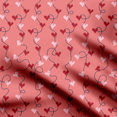 Heart Waves Abstract Print Fabric