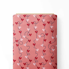 Heart Waves Abstract Print Fabric