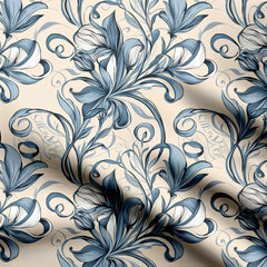 Floral Blue Print Fabric