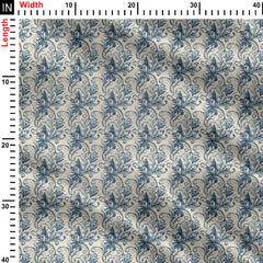 Floral Blue Print Fabric