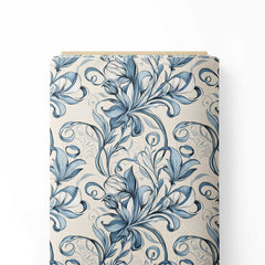 Floral Blue Print Fabric