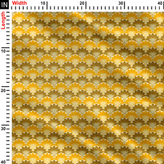 Scallop Brush Strokes Yellow Ochre Print Fabric