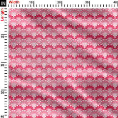 Scallop brush strokes Coral red Print Fabric