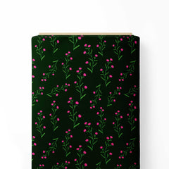 Forest Green Floral Print Fabric