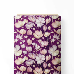 Purple Flowers Print Fabric