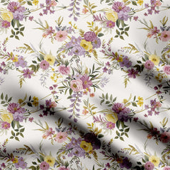 Soft Violet Flowers Print Fabric