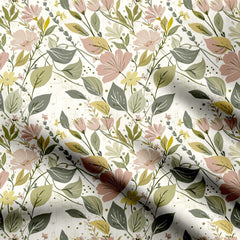 Soft Leaves Print Fabric