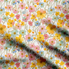 Soft Cute Tiny Flowers Print Fabric