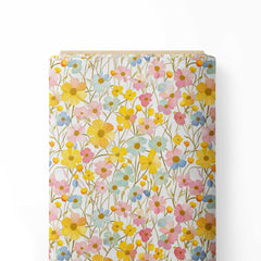 Soft Cute Tiny Flowers Print Fabric